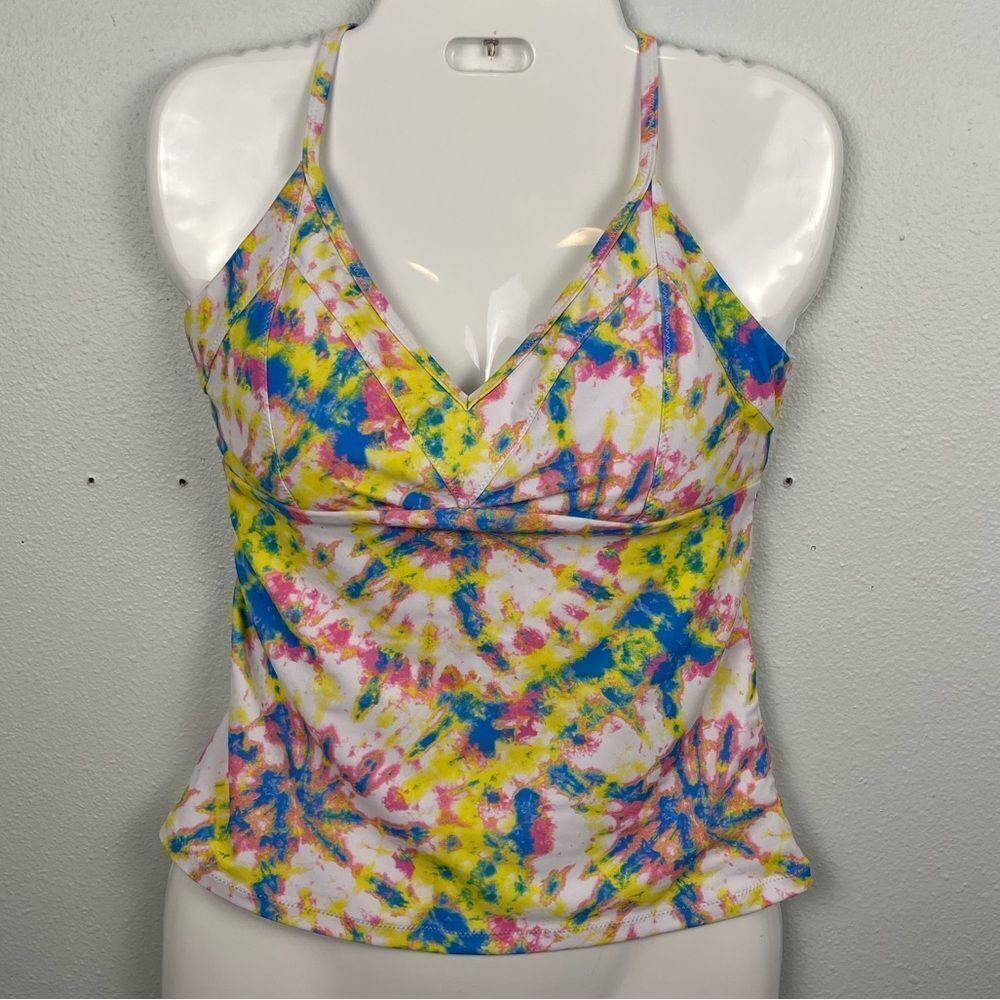 NWT Jessica Simpson Tie Dye Tankini Top Size S